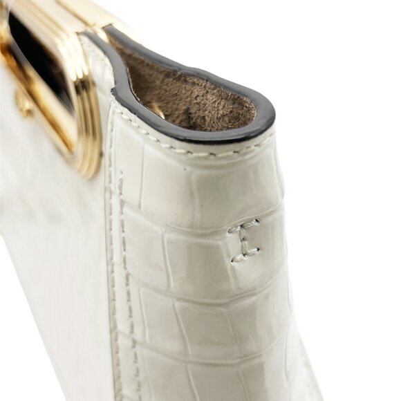 Michael Kors Convertible Leather Clut Optic White Retail $298 Clearance Sale - Picture 4 of 12